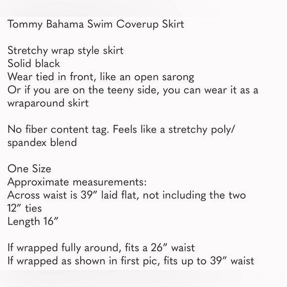 Tommy Bahama Swim Sarong Bathing Suit Wrap Beach Pool Resort Cruise coverup - Picture 7 of 7